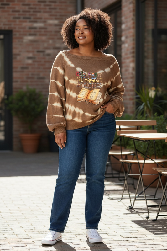 Bible Battles Upcycled Oversized Sweater Fits XL/2X
