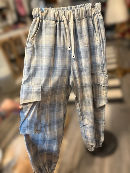 POL Plaid Cargo Joggers