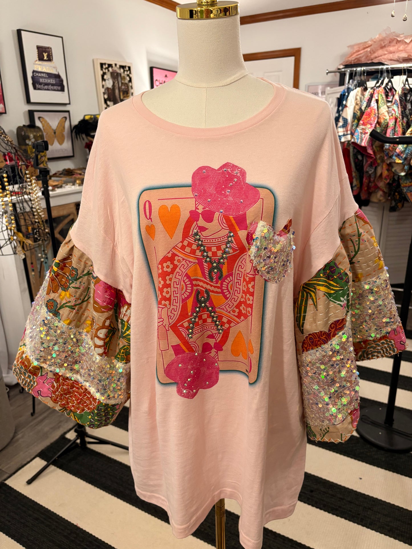Queen of Sparkle Rhinestone Tee One Size Fits a Small to XXL