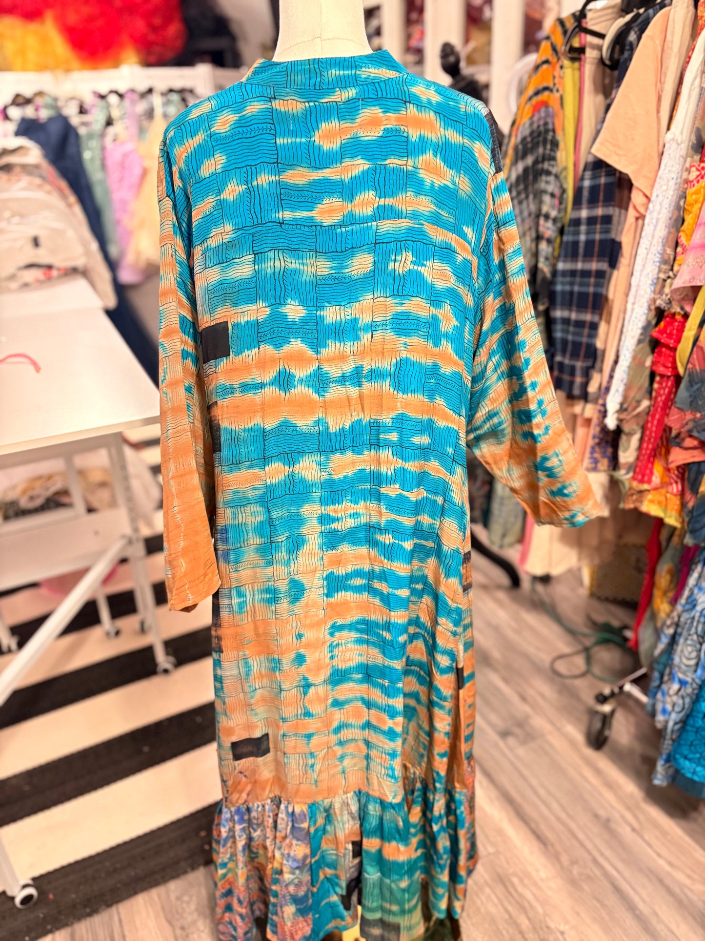 Tammy Hi/Lo Silk Ruffled Duster One Size Fits Small to 2X 2-16