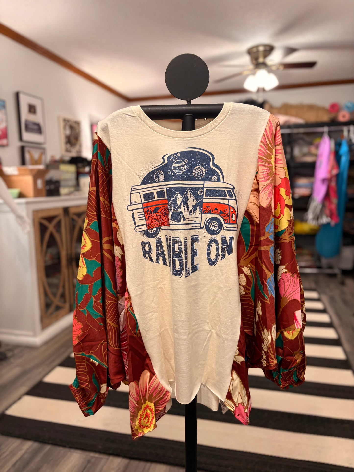 Ramble On Upcycled Kimono Top One Size Fits a Small to 3X
