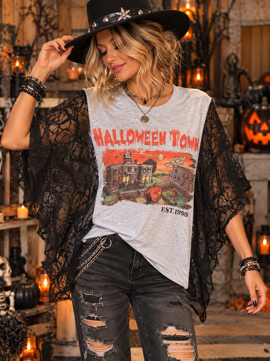Being Normal is Vastly Overrated Spiderweb Poncho Tee One Size Fits Small to XXL