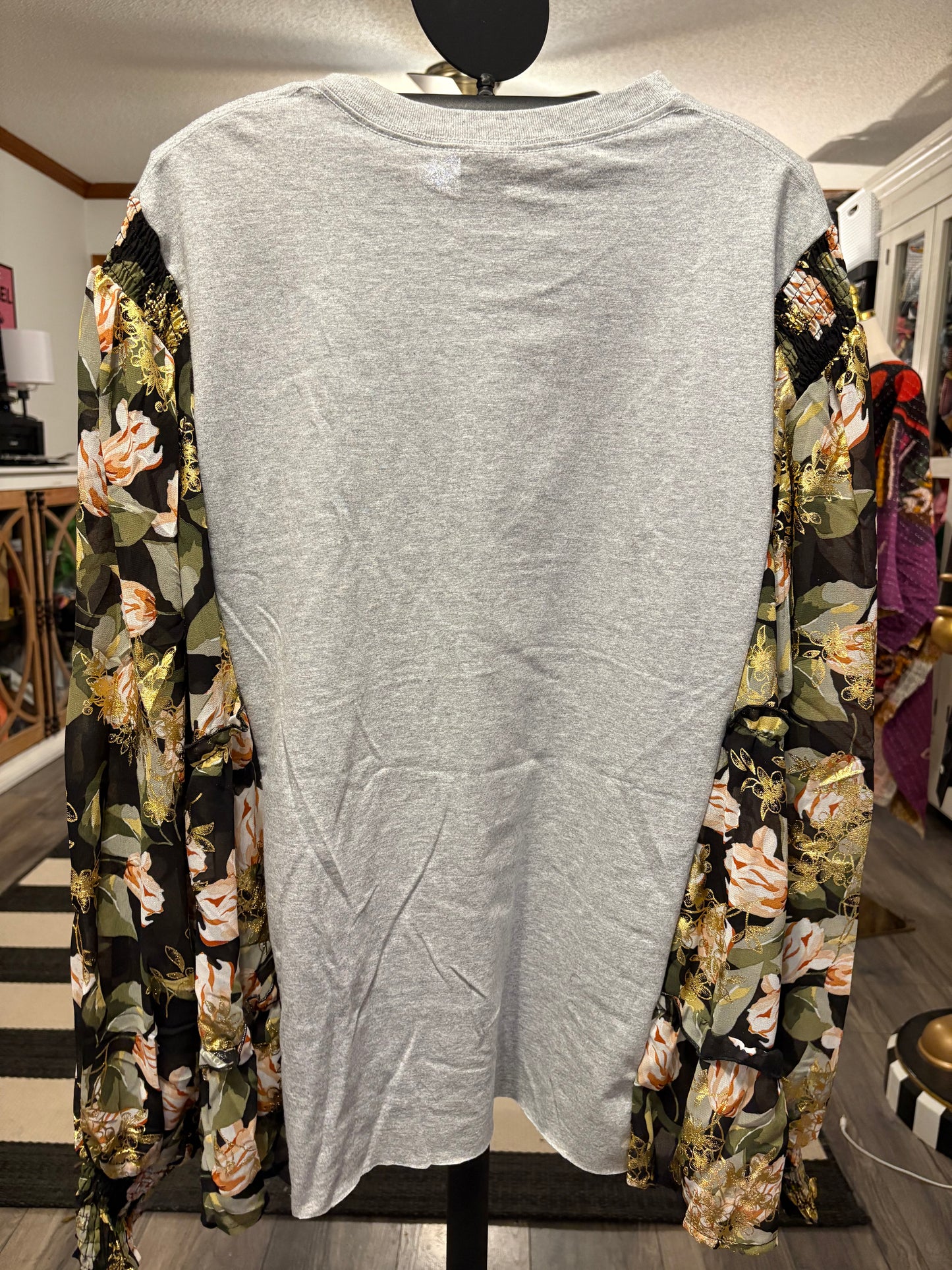 I Wanna Rock Upcycled Drop Sleeve Tee One Size Fits A Small to XXL Oversized