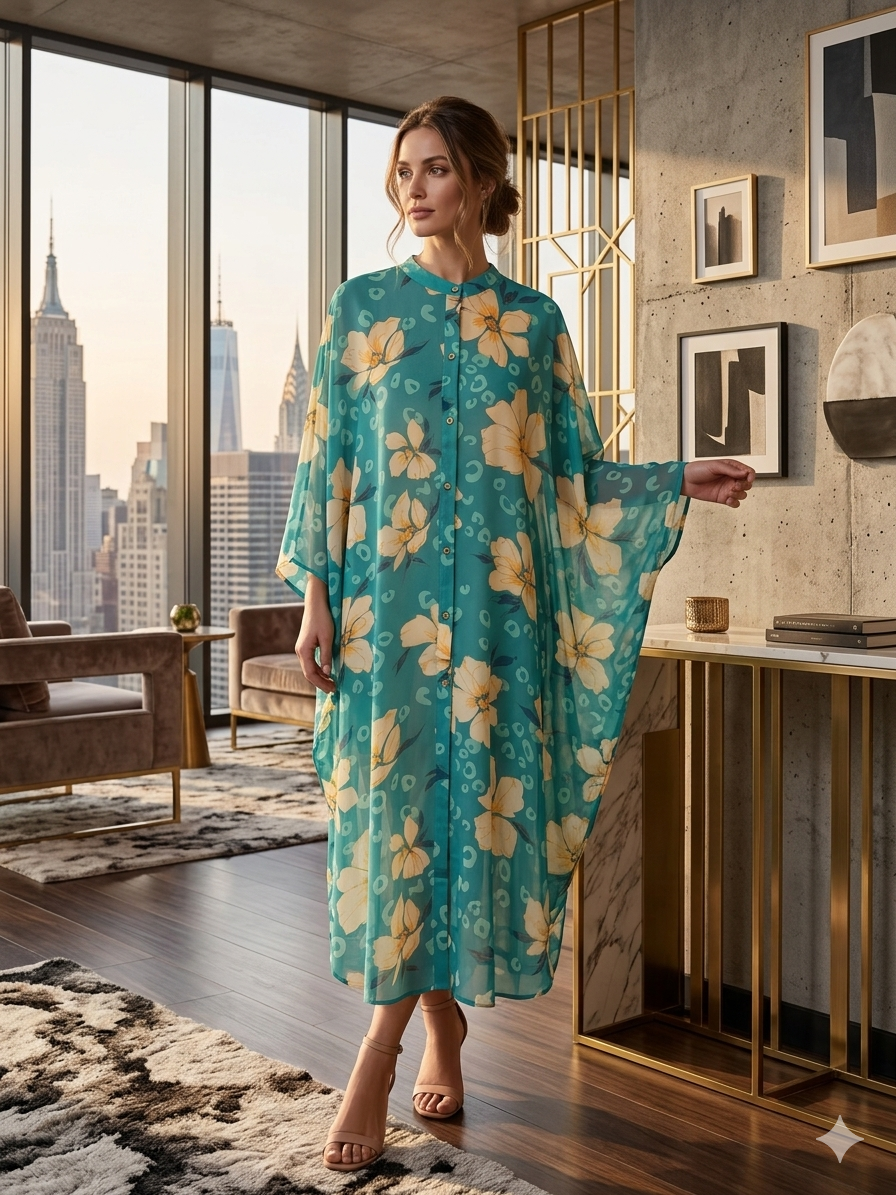 The Tropics Button Down Duster/Dress