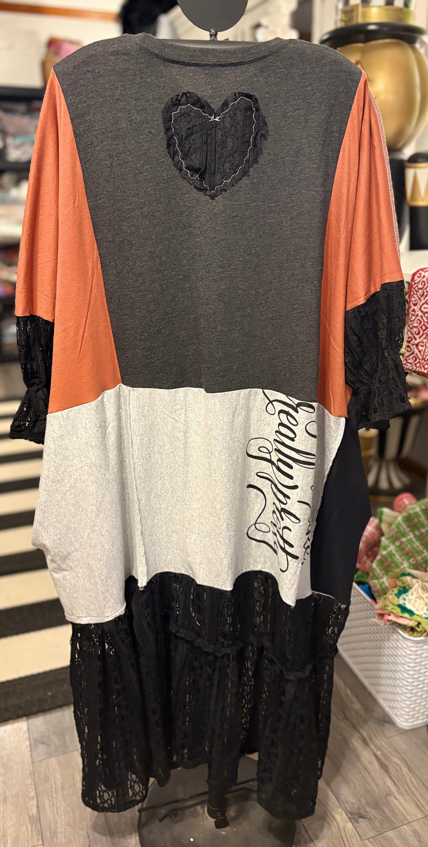 Pretty Disco Maxi Dress Upcycled Tee Dress One Size Fits a Large to 3X