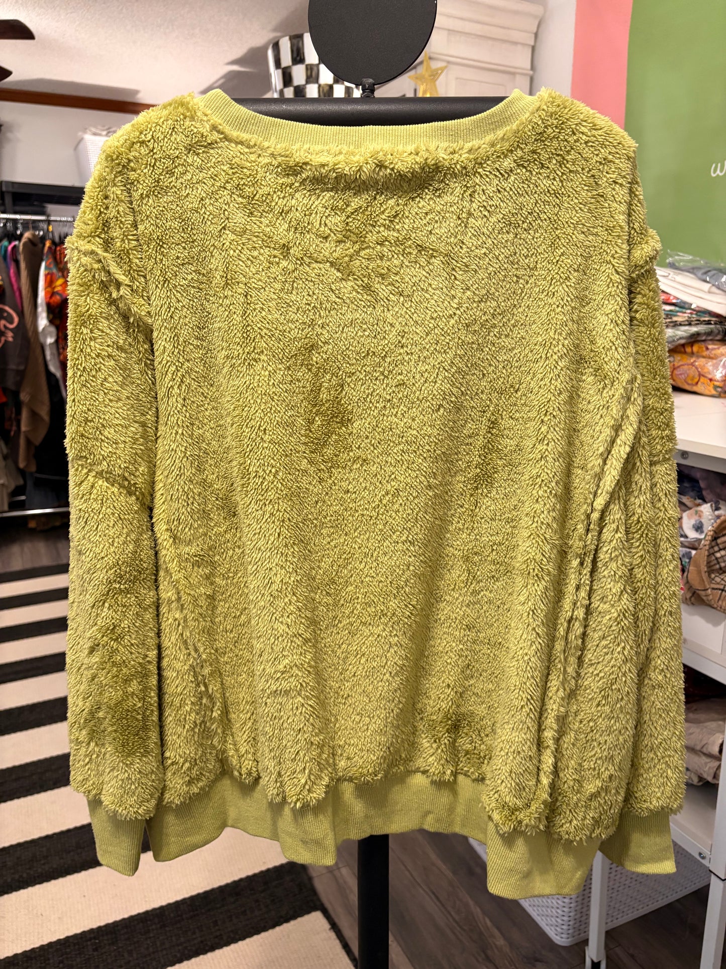 Fuzzy Green Sweatshirt