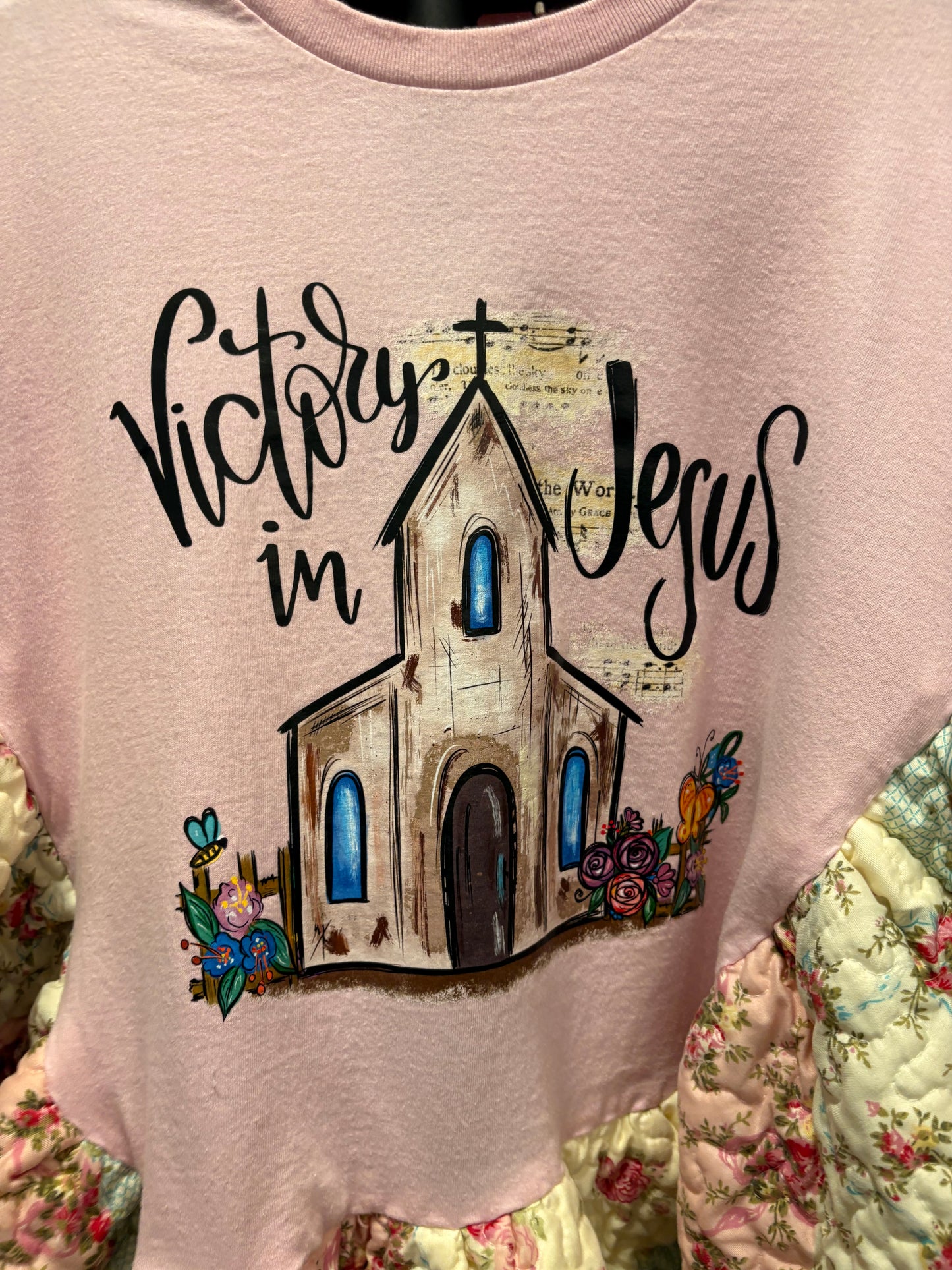 Victory in Jesus Quilted Rock Angel Poncho One Size Fits a Large to XXL OVERSIZED