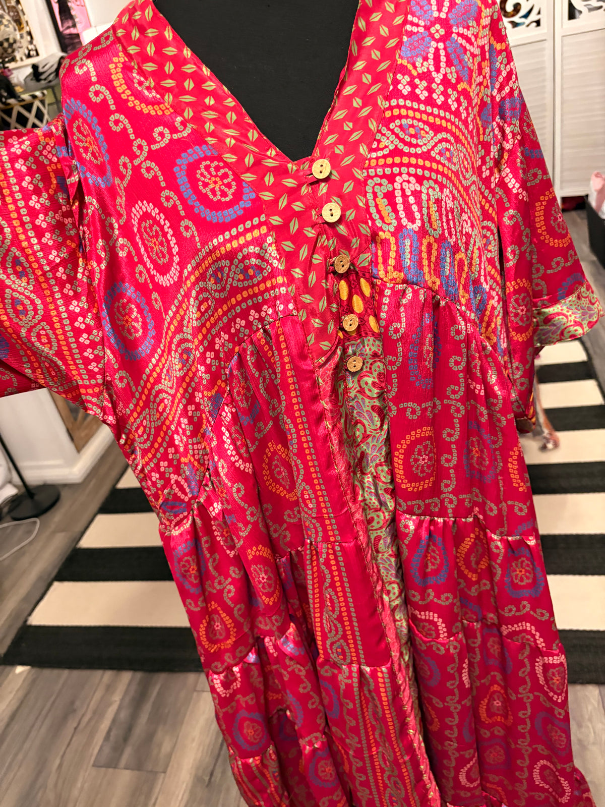 Johanna Silk Ruffled Duster One Size Fits Small to 2X 2-16