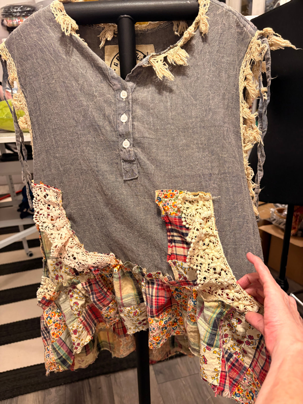Holly Hobby Ruffled Top One Size Fits Small to XL