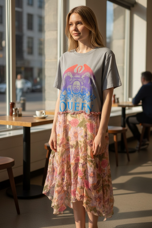 Another One Bites The Apple Upcycled Rockstar Fairytale Dress One Size Fits an XS to Large Oversized!