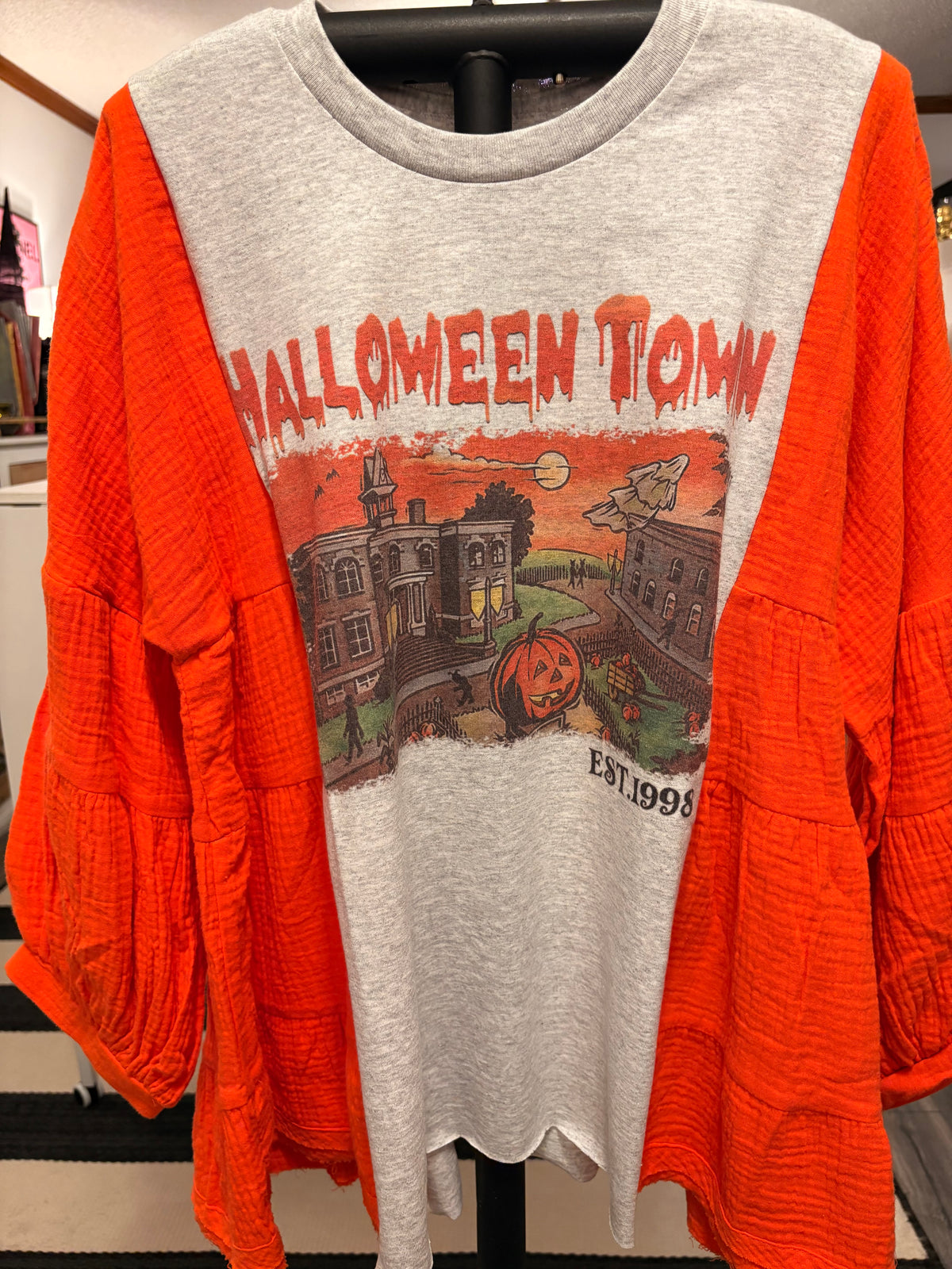 Halloween Town Upcycled Tee One Size Fits a Small to XXL