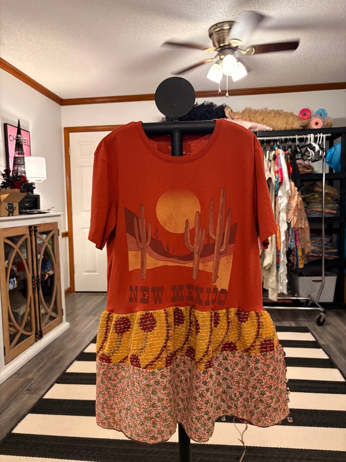 New Mexico Upcycled Tee Dress One Size Fits an XS to Small