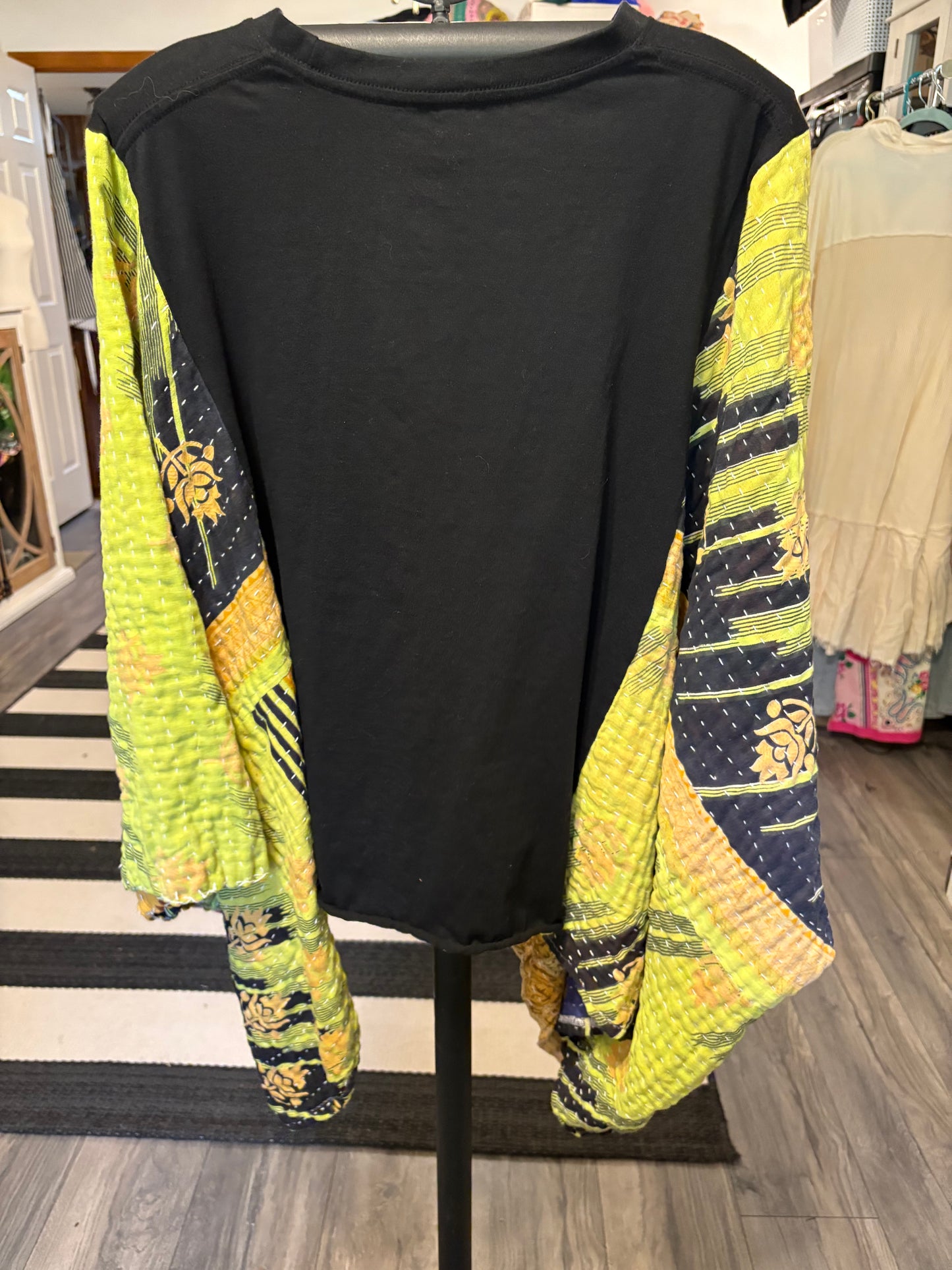 Sisters of the Moon Upcycled Vintage Kantha Poncho Tee One Size Fits a Small to XXL