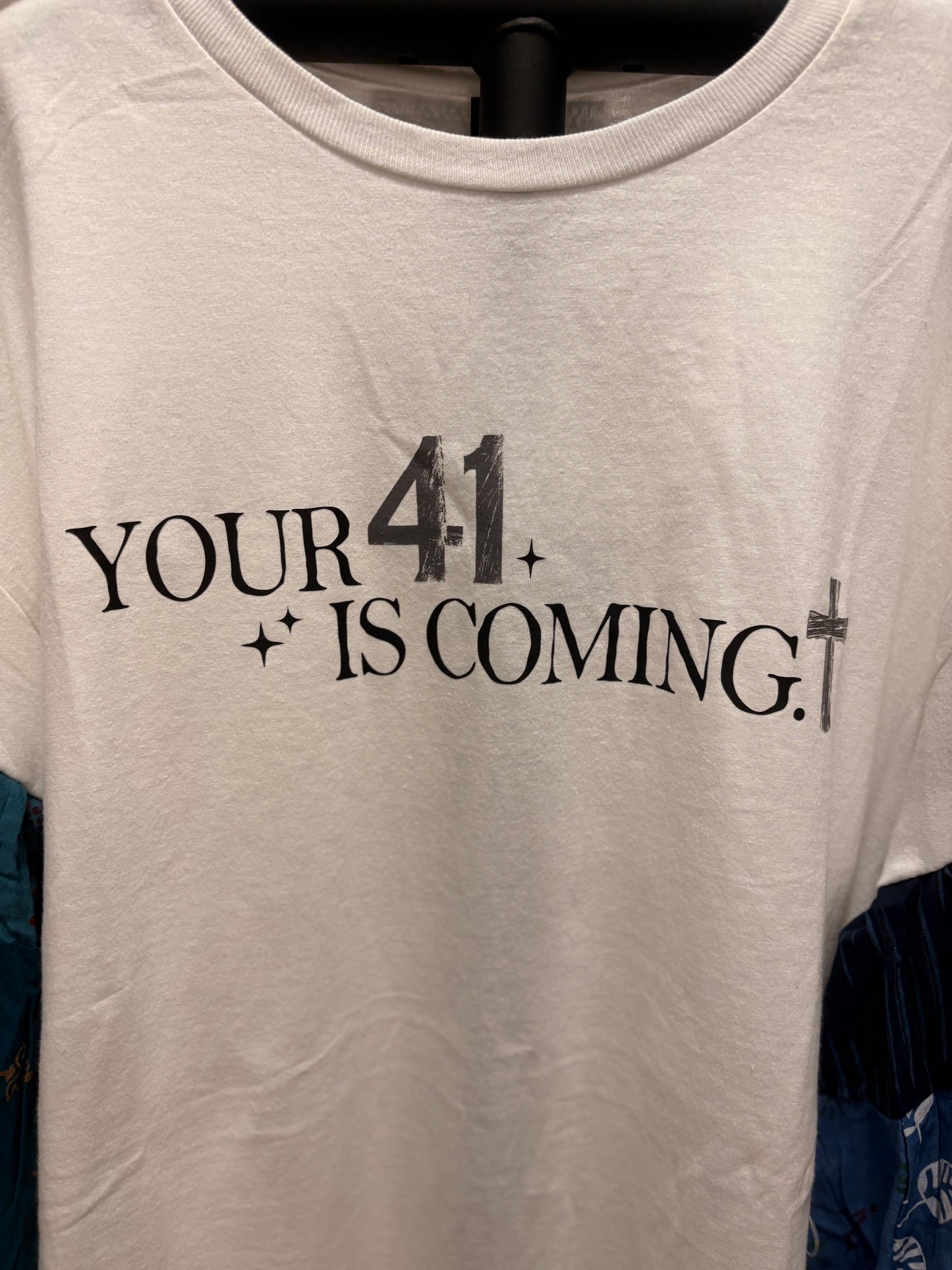 Your 41 is Coming Flare Patchwork Sleeve Tee Fits a Small to XL