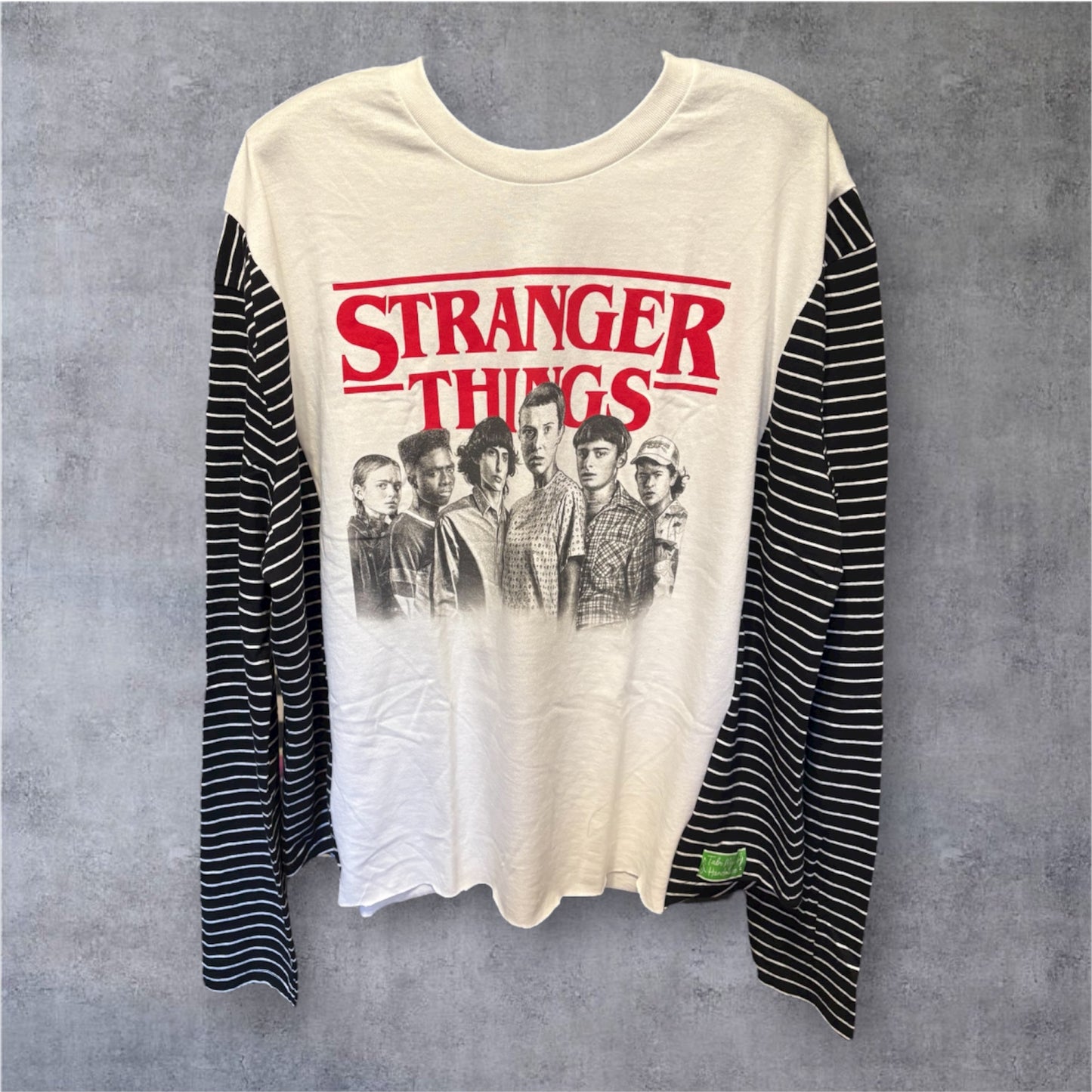 Stranger Things Upcycled Long Sleeve Knit Tee One Size Fits a Small to XL