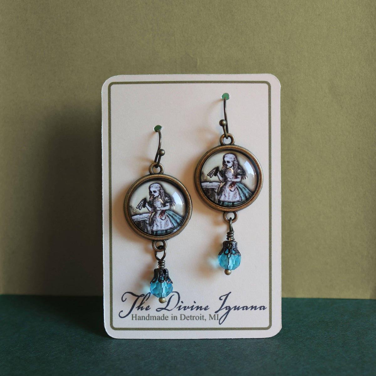 Alice in Wonderland "Drink Me" Victorian Earrings