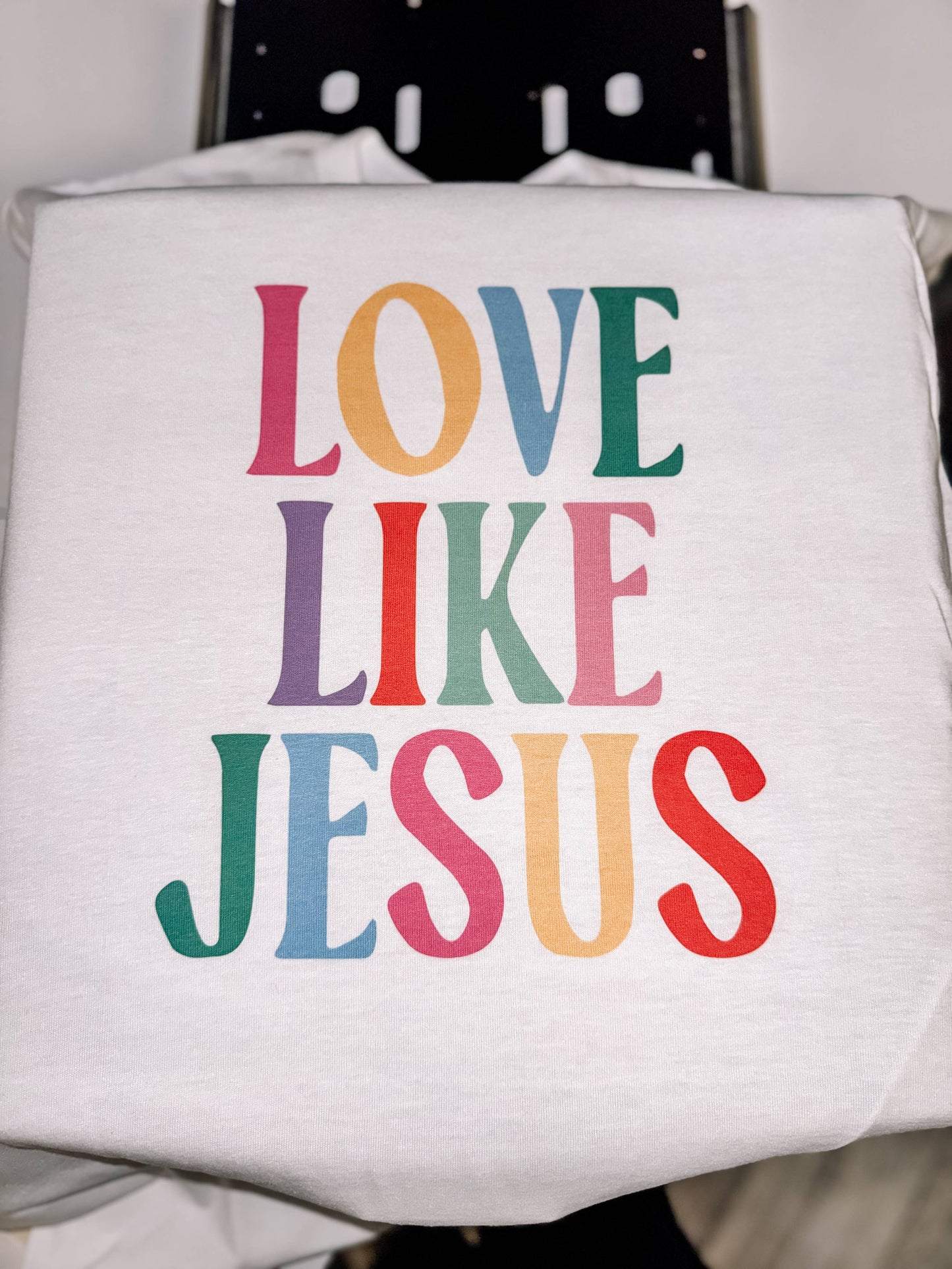 Love Like Jesus Colorful Tshirt or Crewneck: 5XL / Grey Gildan Tshirt