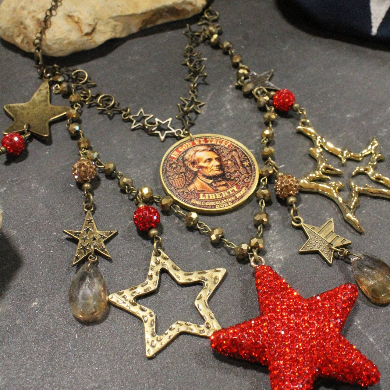 In God We Trust Golden Charm'd Necklace