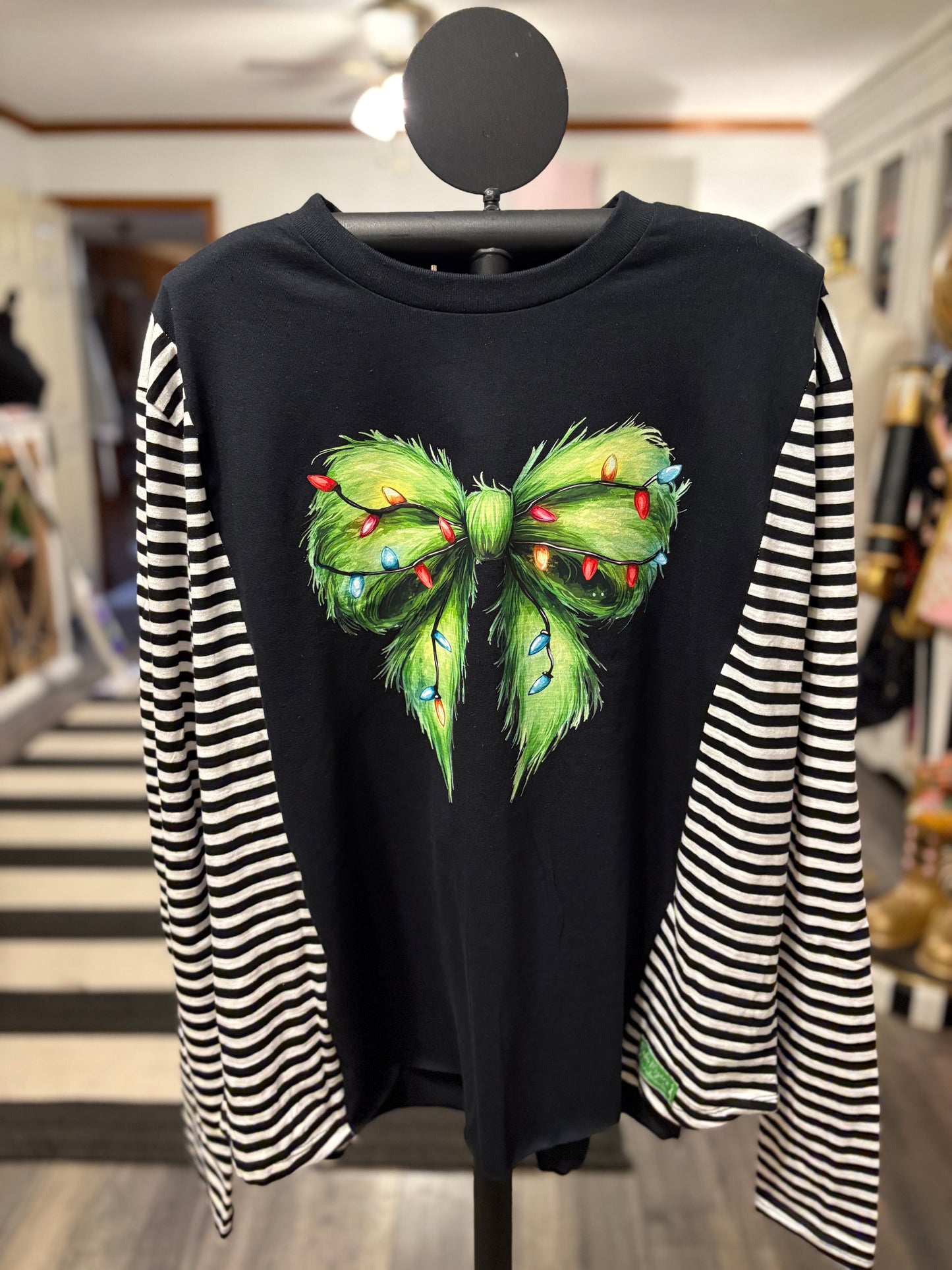 Grinchy Upcycled Drop Sleeve Tee One Size Fits a Small to XL