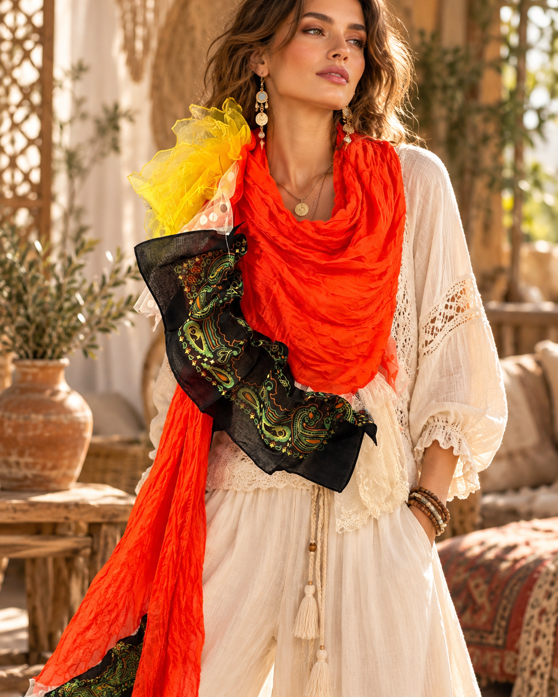 Selena Glam Extra Long Fringe Scarf