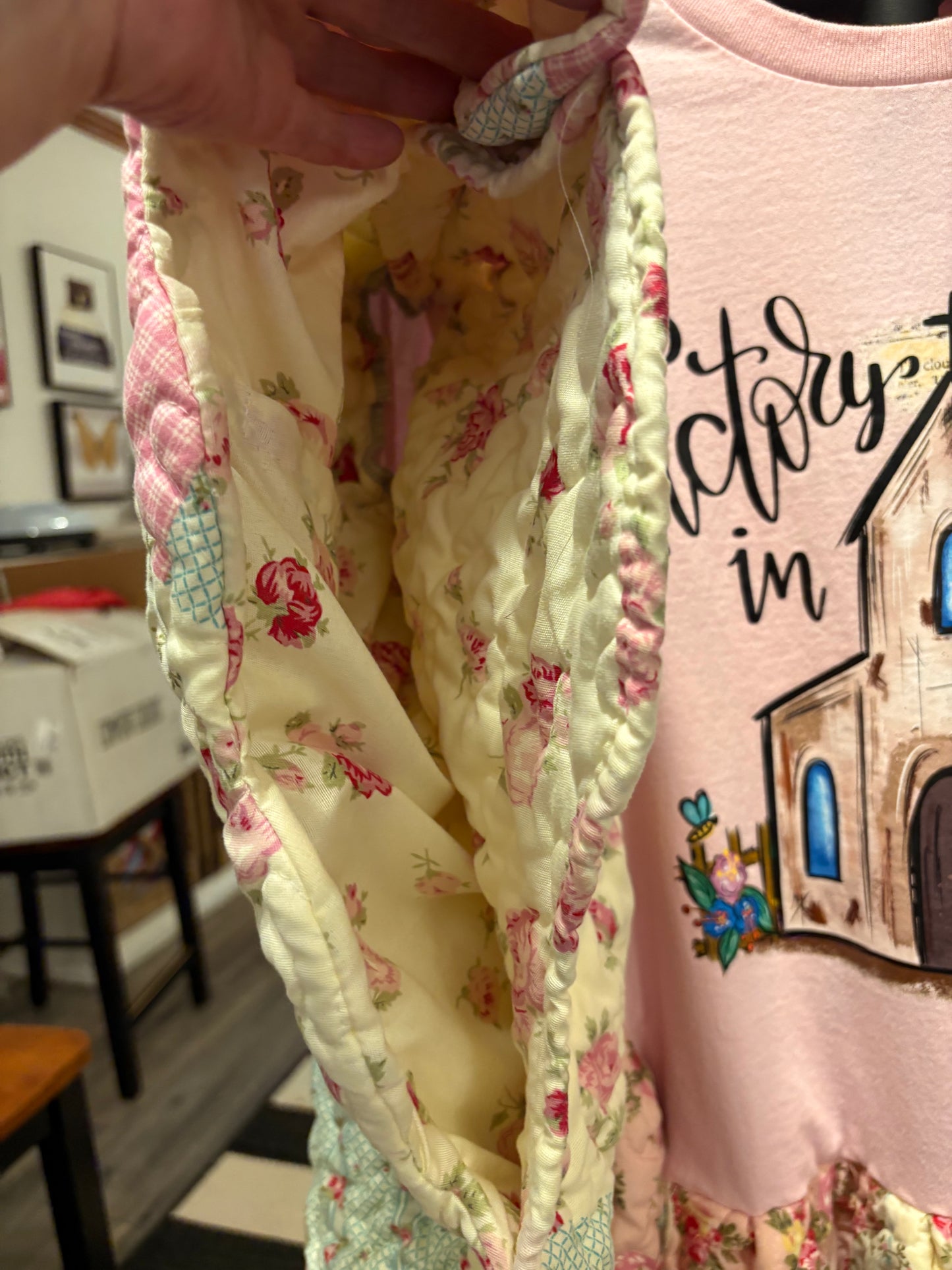 Victory in Jesus Quilted Rock Angel Poncho One Size Fits a Large to XXL OVERSIZED