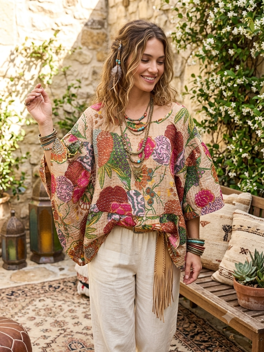 Chloe Kantha Circle Top One Size Fits a Small to 3X