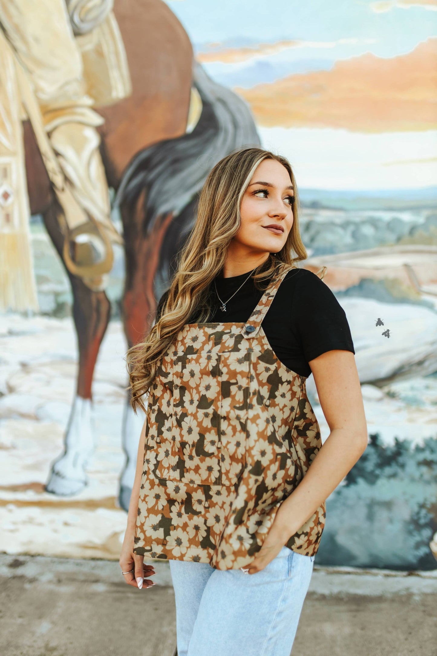 BUCKIN BIBS *FLORAL: L/XL
