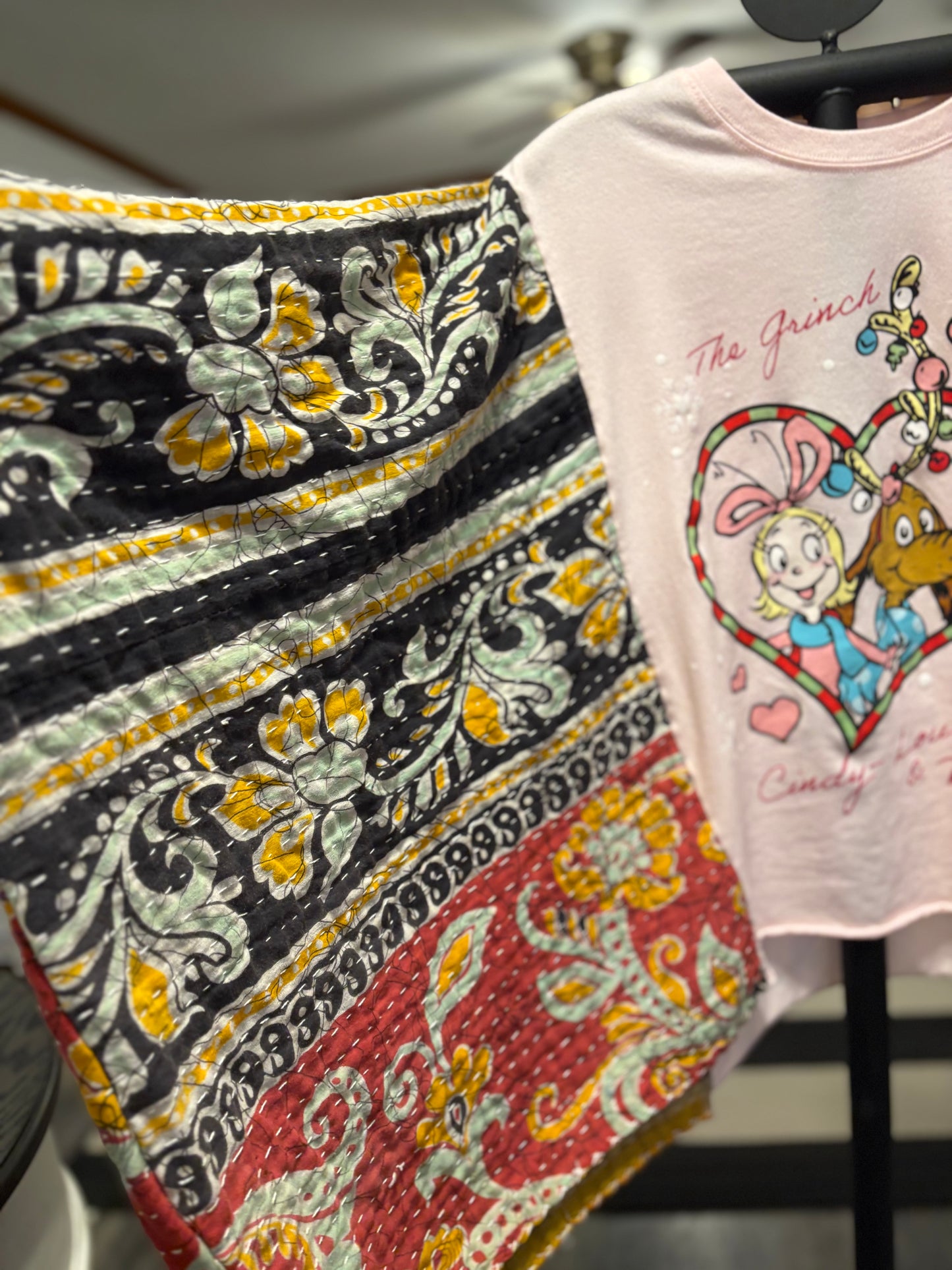 Cindy Lou Who Vintage Kantha Poncho Tee One Size Fits a Small to XXL