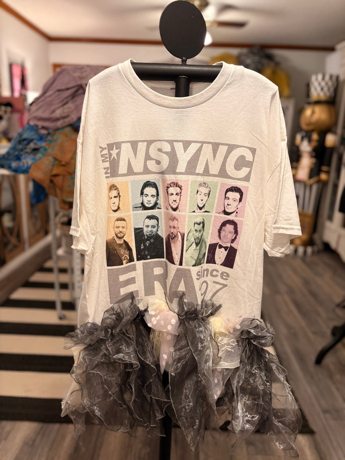 Bye Bye Bye Glam Fringe Asymmetrical Tee One Size Fits Small to XXL