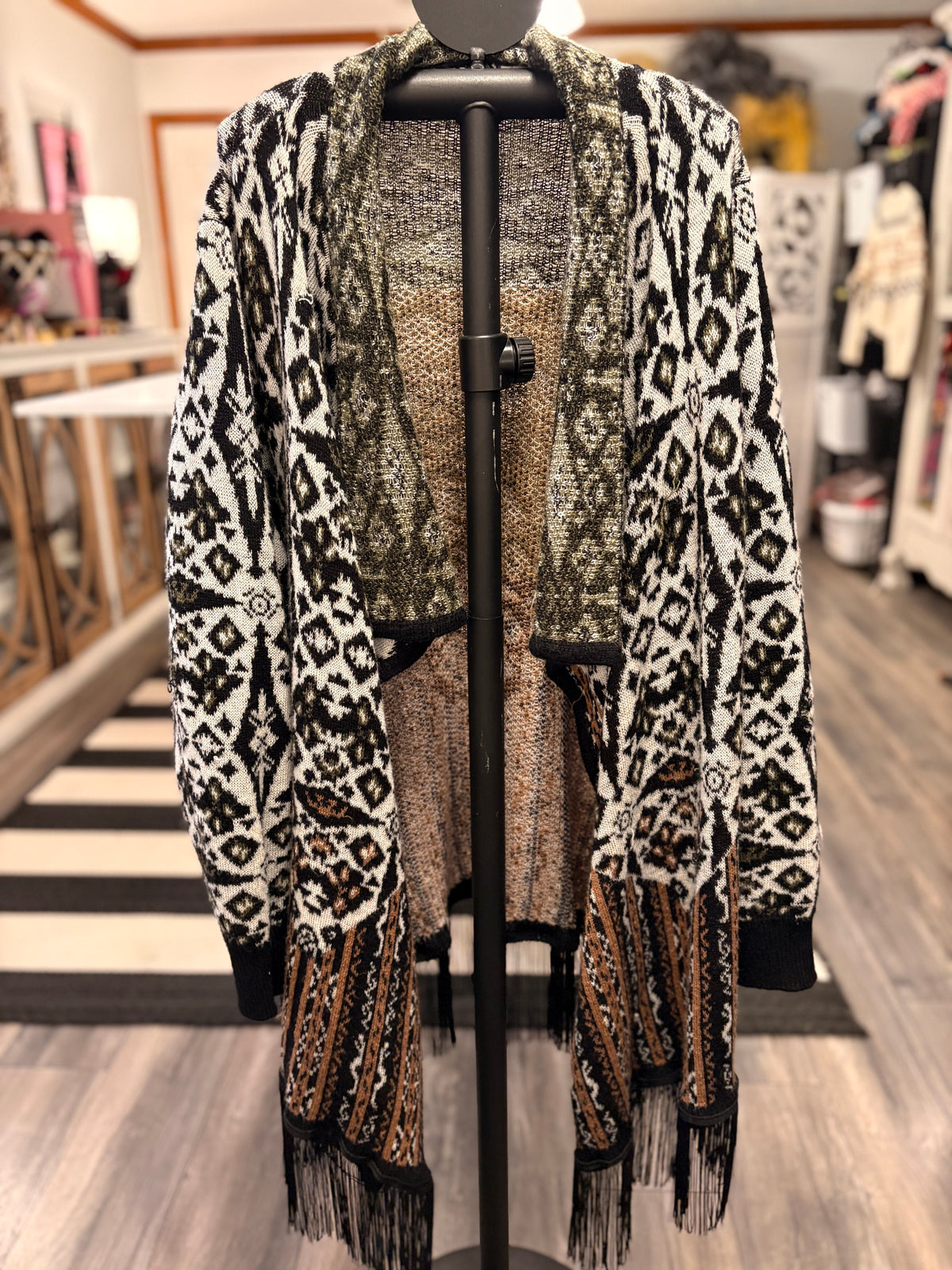 Cheetah Glam Open Sweater One Size Fits a Small to XXL