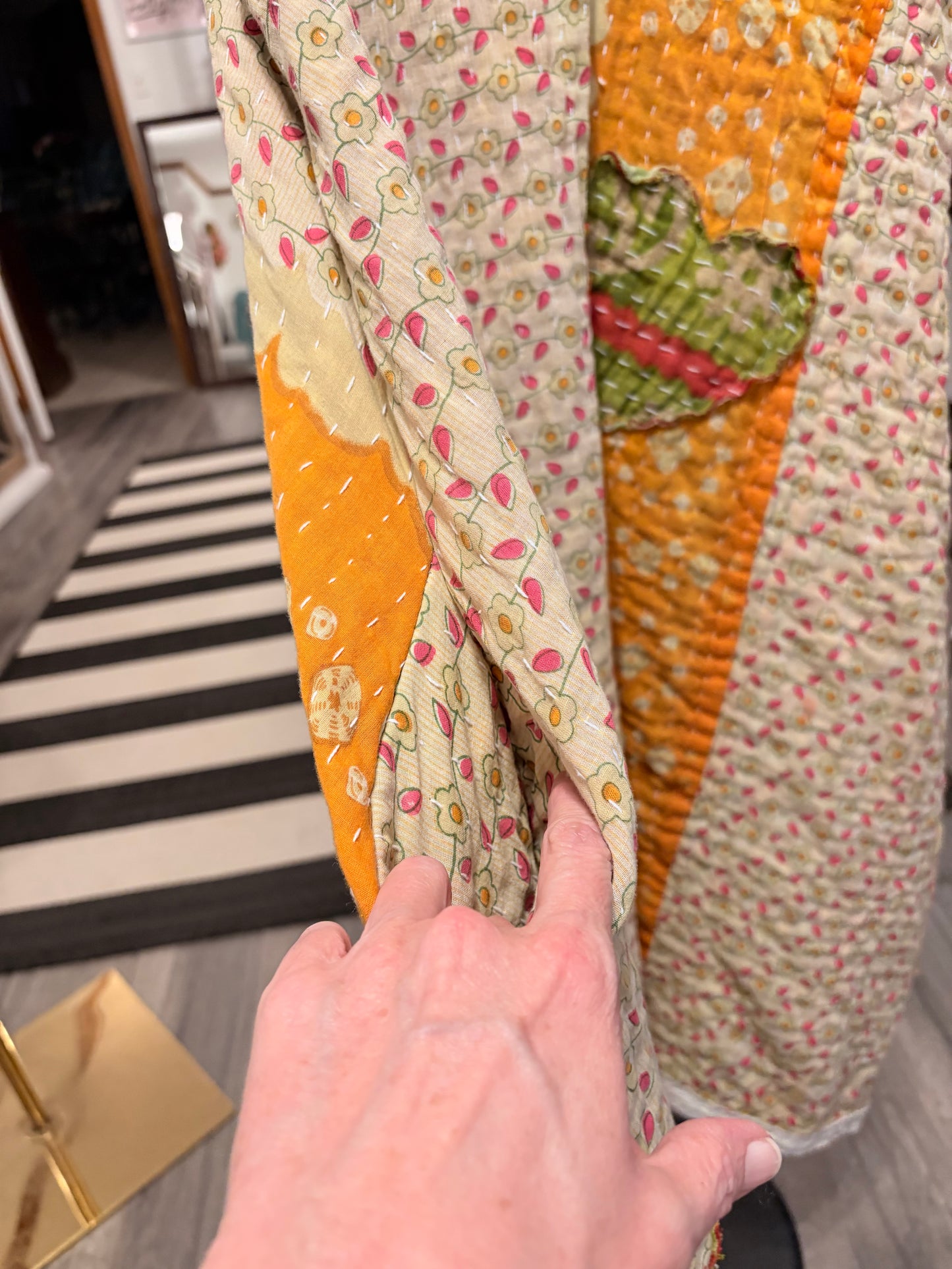 Van Gogh Upcycled Vintage Kantha Quilt ART Jumper One Size Fits A Small to XL Oversized