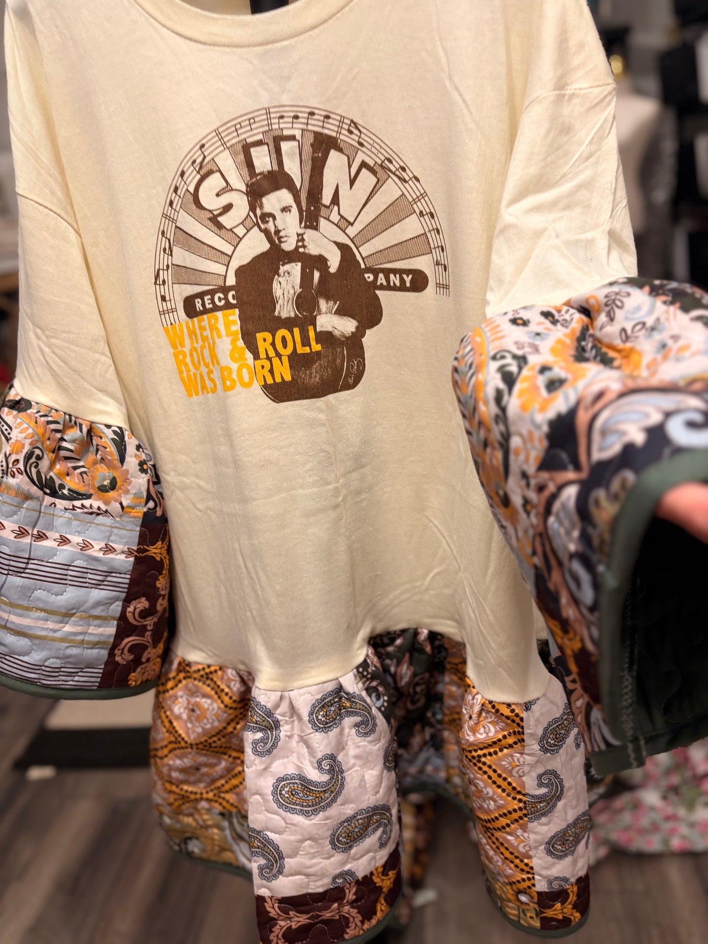 Home of Rock Upcycled Quilt Jumper One Size Fits a Large to 2X (10-18) Oversized!