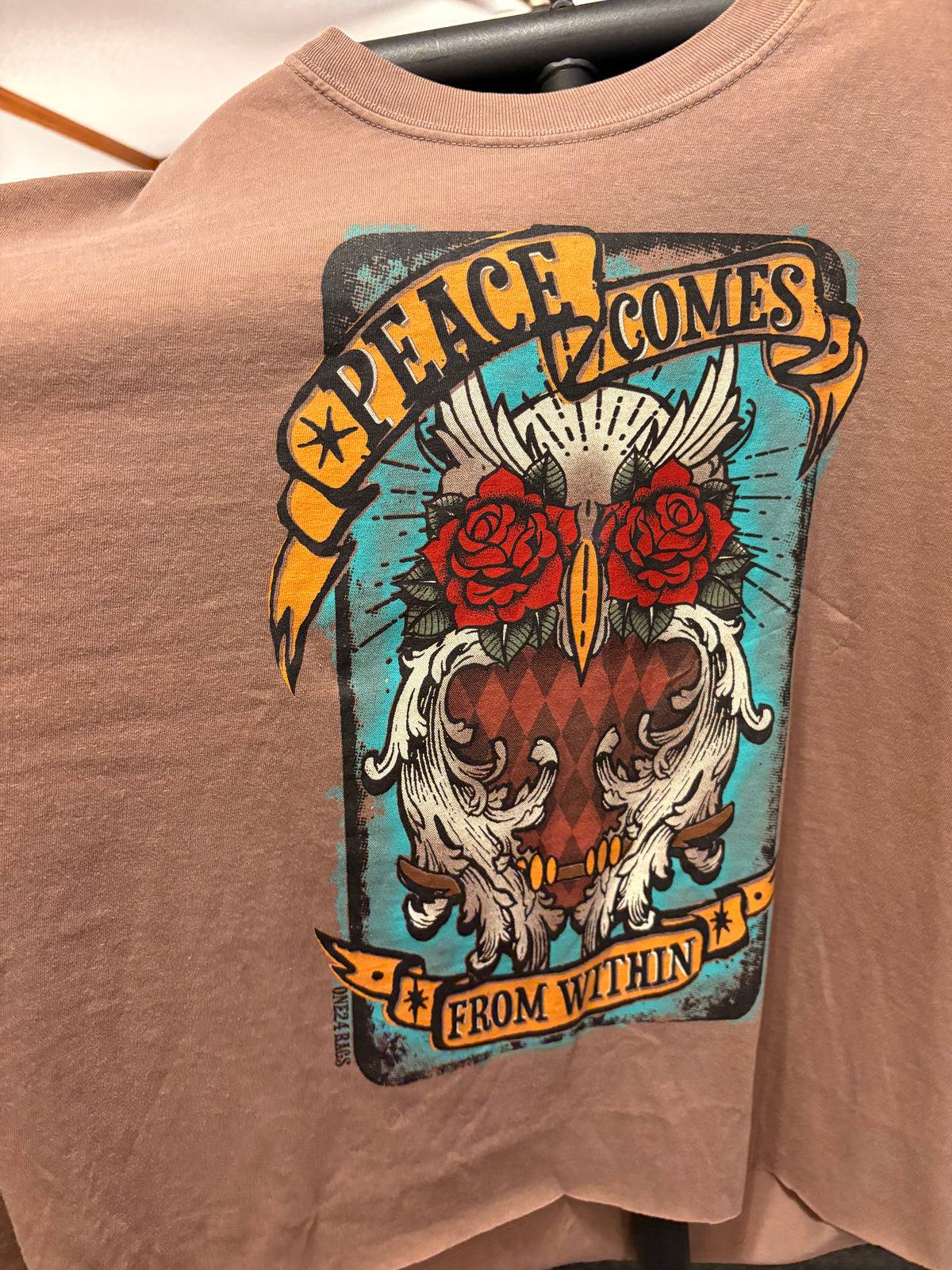 Peace Within Oversized Cut Off Tee