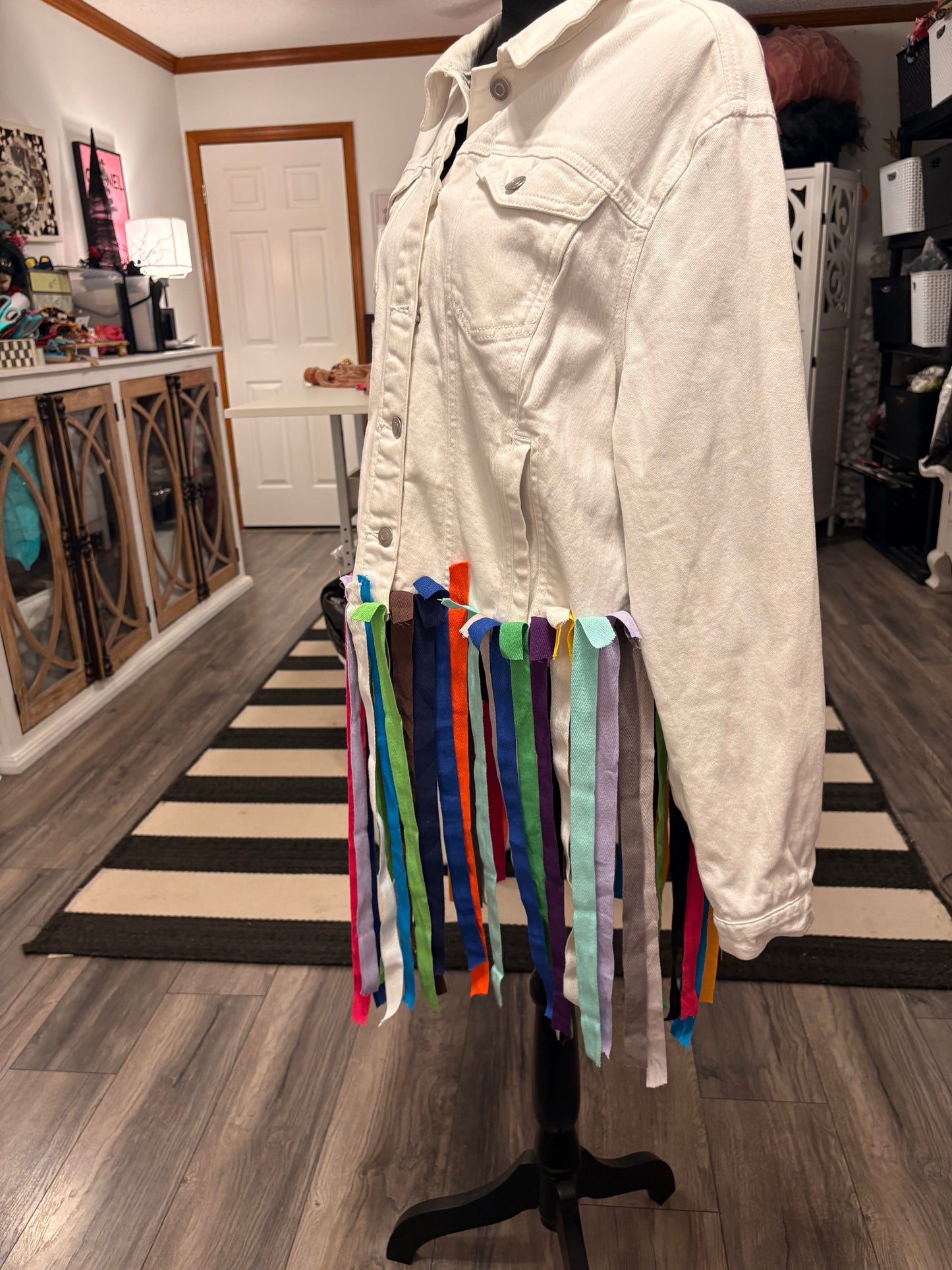 Sara Denim Color Jacket Fits a Large/XL