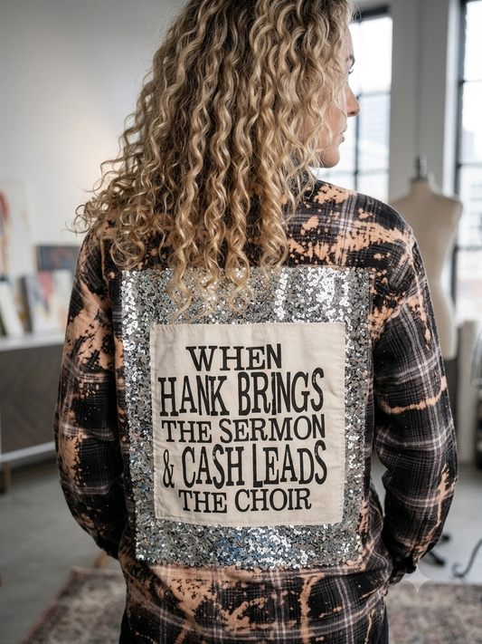 Hank and Cash Flashy Flannel with Sequin Panel Small to XL 4-14