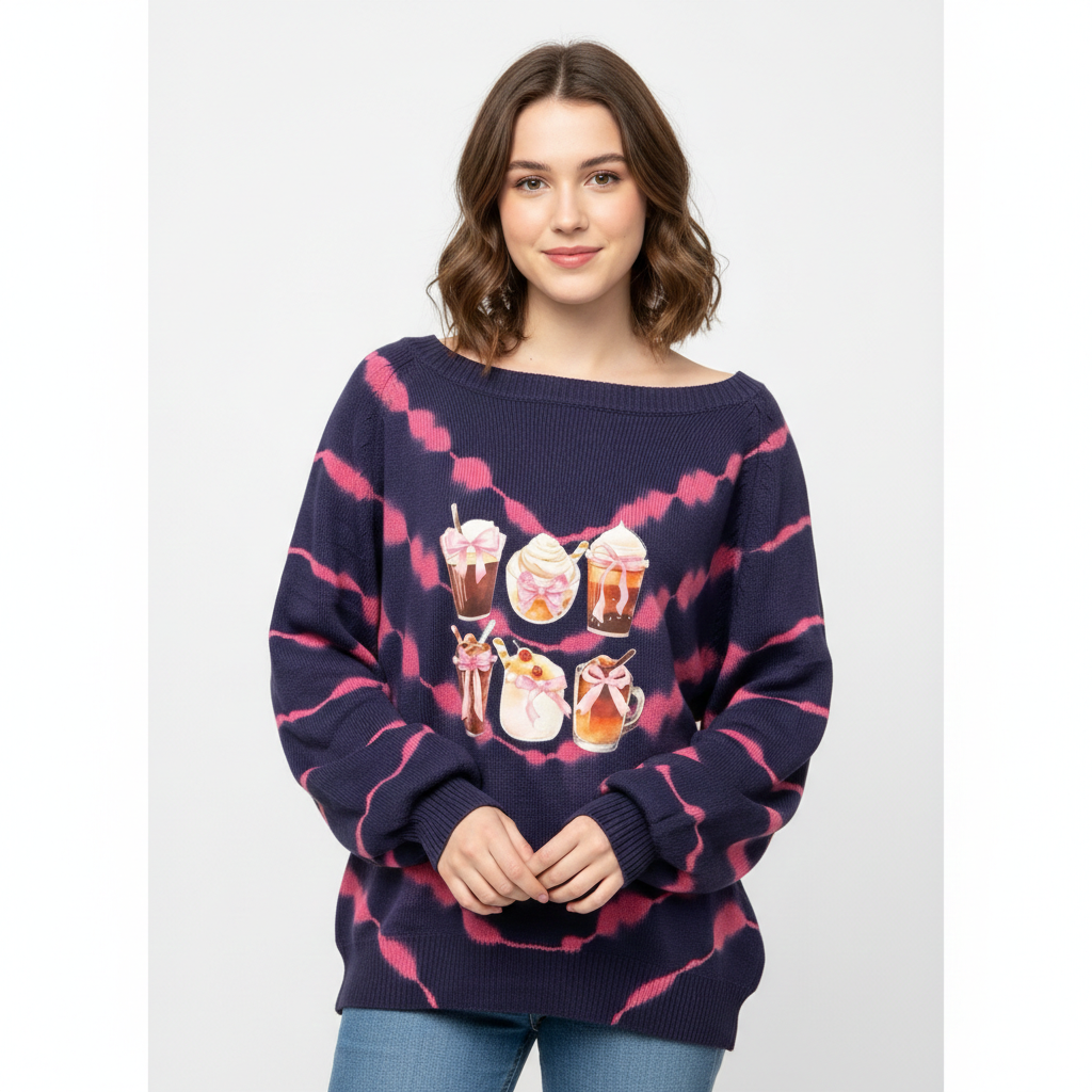 I Like it Iced Upcycled Oversized Sweater Fits Large/XL