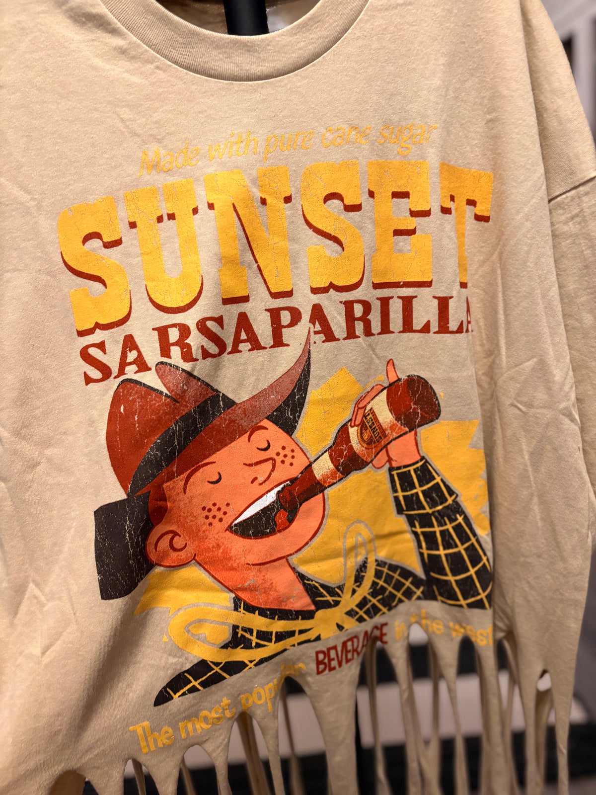 Sunset Sasparilla Fringe Tee One Size Fits Small to 3X