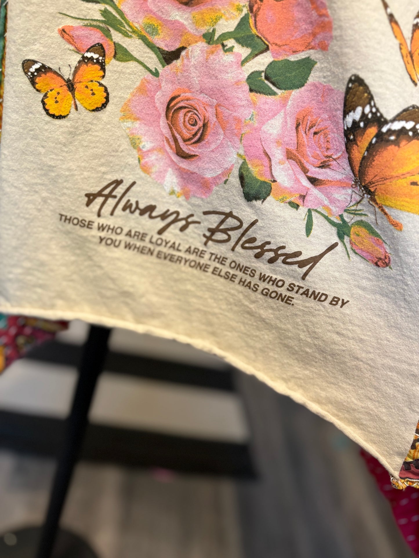 Always Blessed Upcycled Vintage Kantha Poncho Tee Fits A Size Small to XXL