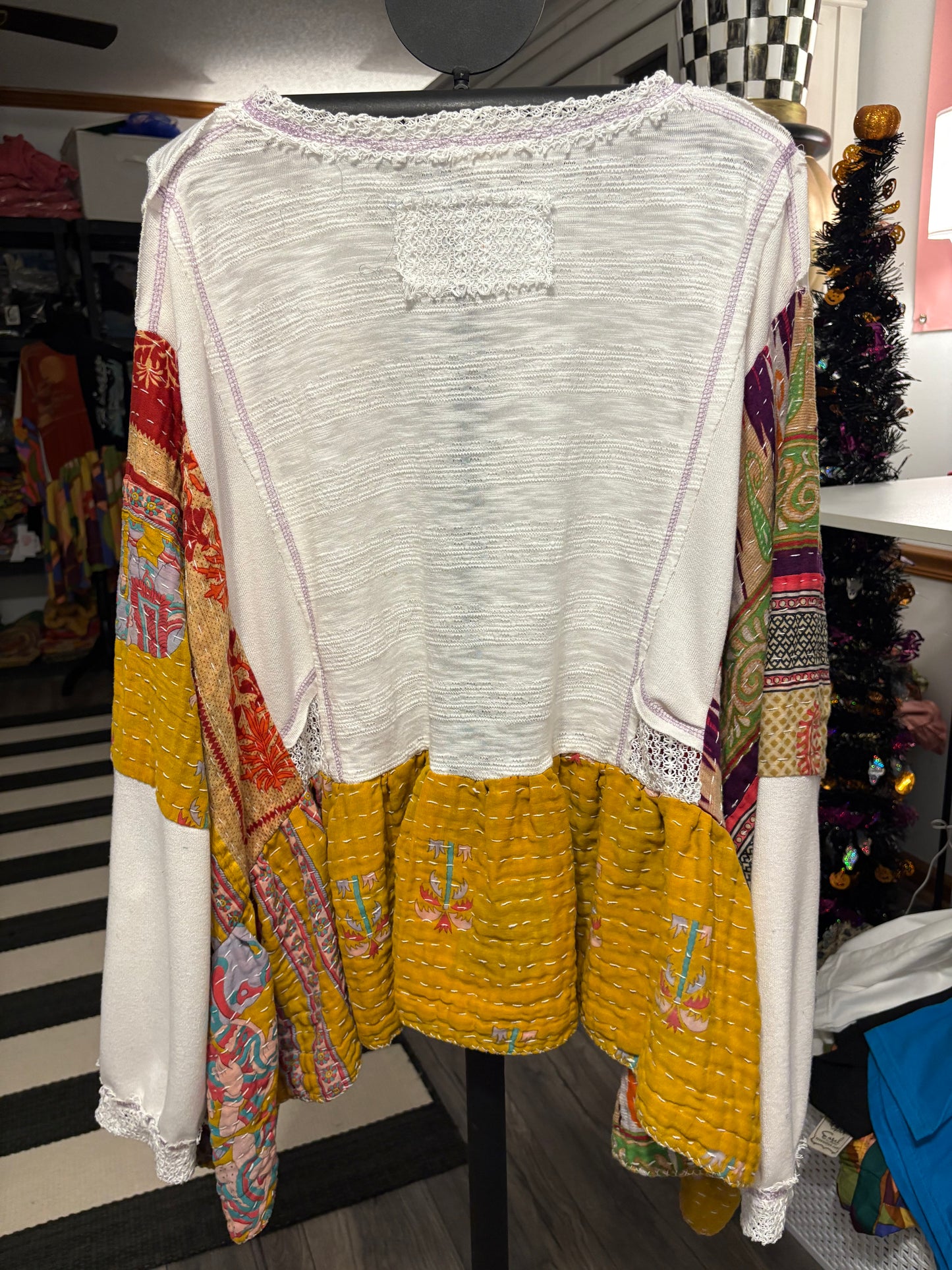 Emily Upcycled Vintage Kantha Dress/Long Shirt One Size Fits Most