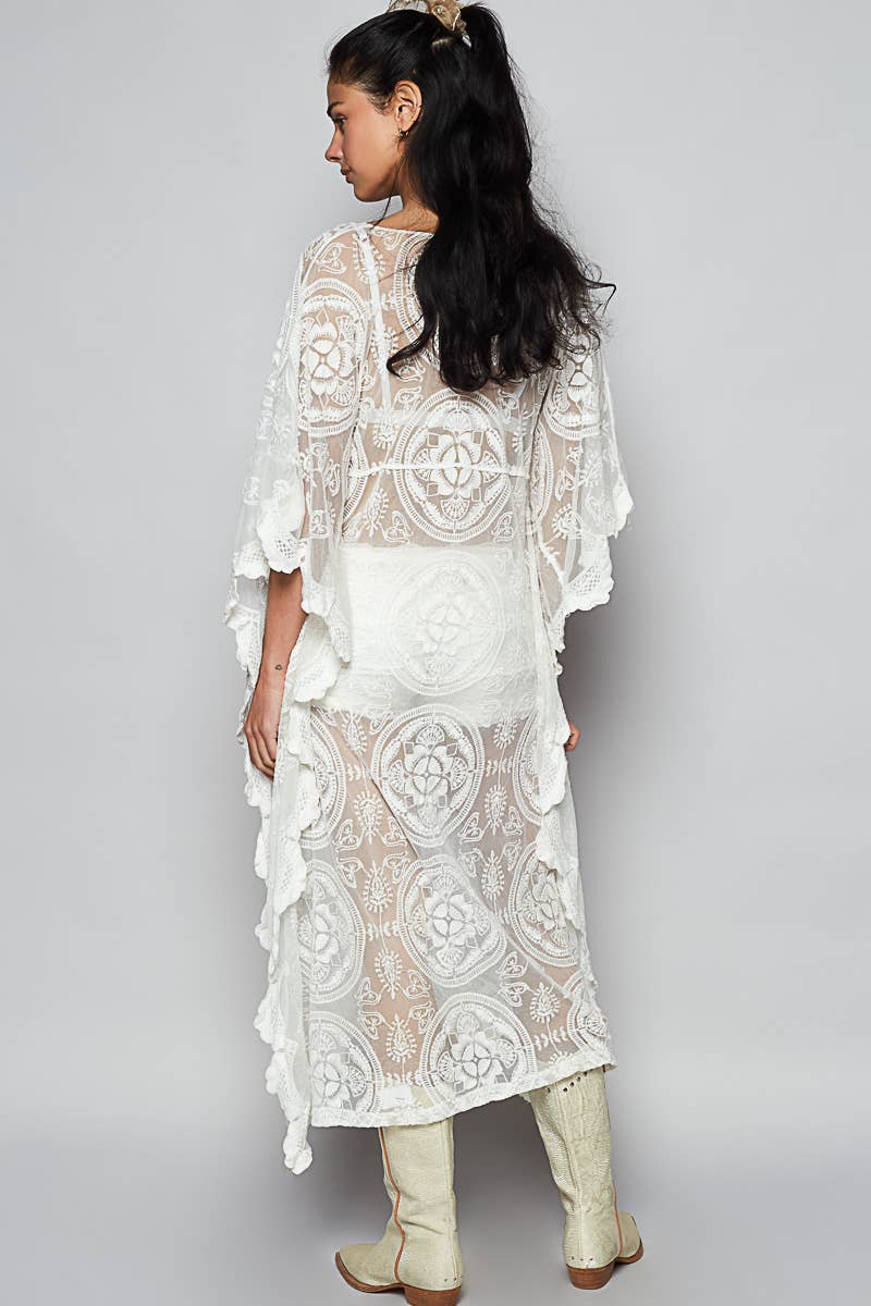 Snow White Crochet Embroidered Dress One Size Fits Most Small to XXL