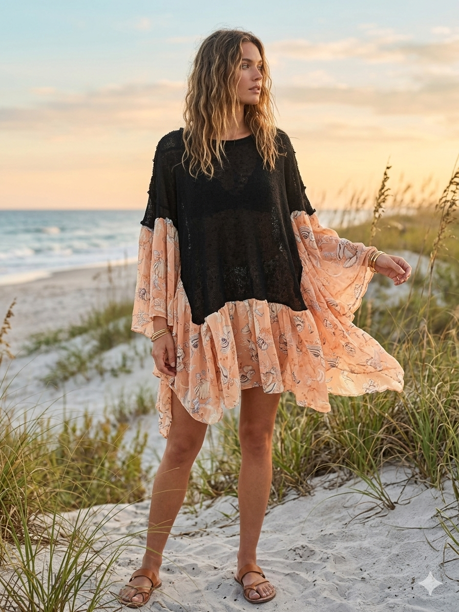 Mermaid Angel Poncho One Size Fits a Large to 3X