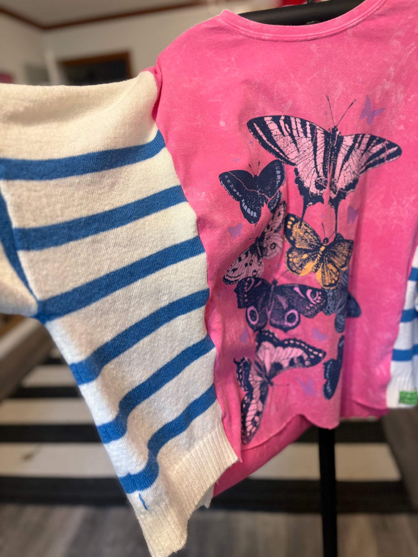 The Transformation Upcycled Drop-Sleeve Sweater Tee One Size Fits a Small to XXL