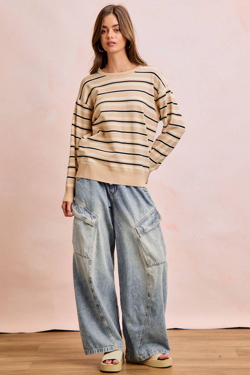 BAGGY BARREL DENIM PANTS WITH CARGO POCKETS: DENIM
