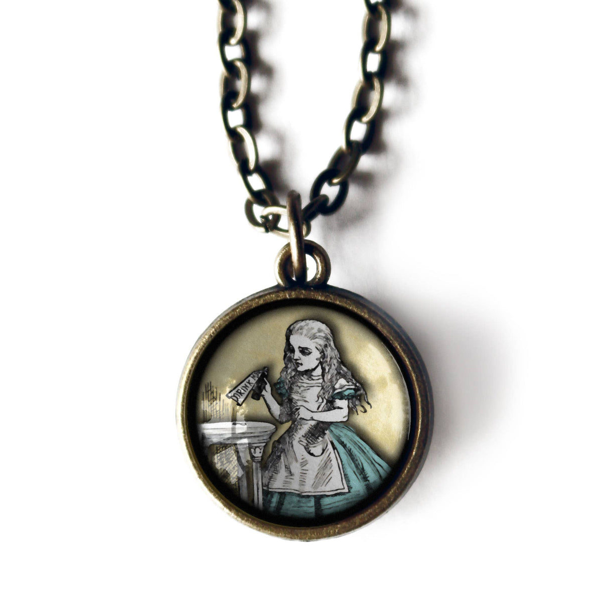 Alice in Wonderland "Drink Me" Simple Reversible Necklace