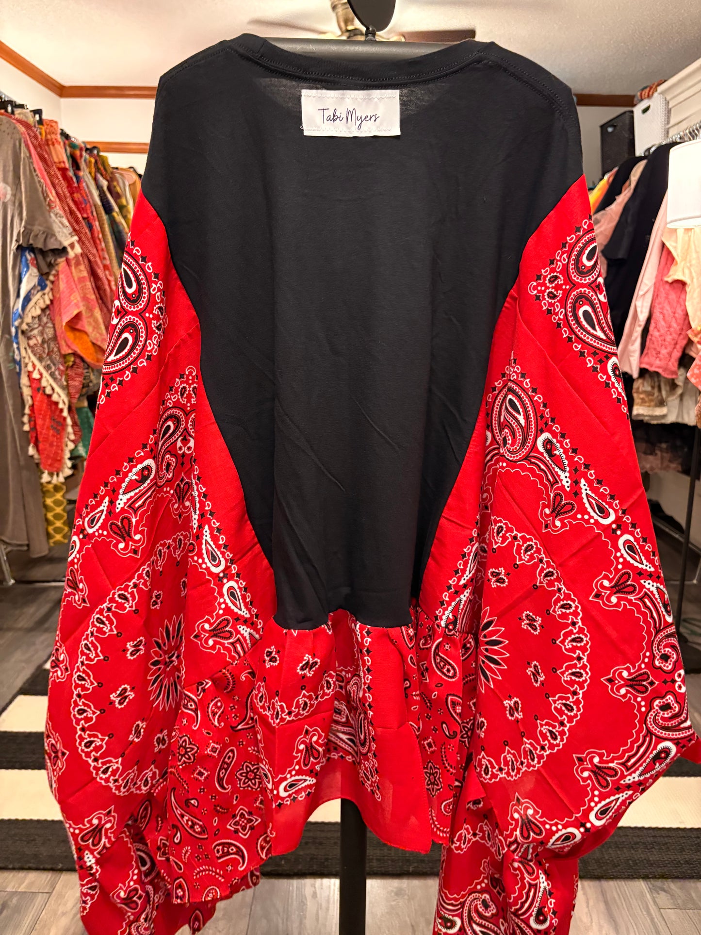 Free Bird Bandana Ruffle Top One Size Fits a Small to 3X