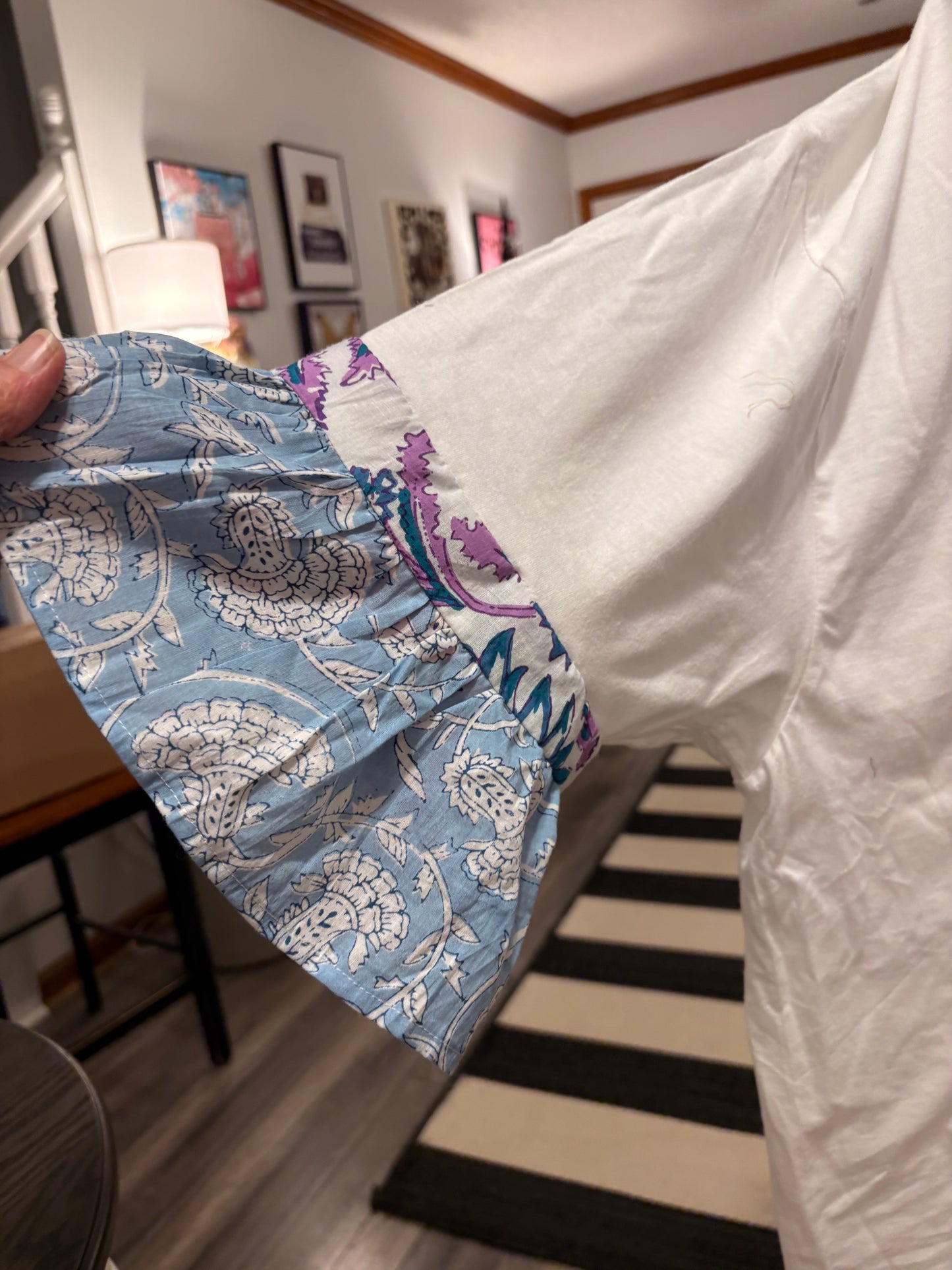 Left The Building Upcycled Ruffled Tee Fits a Small to 2X