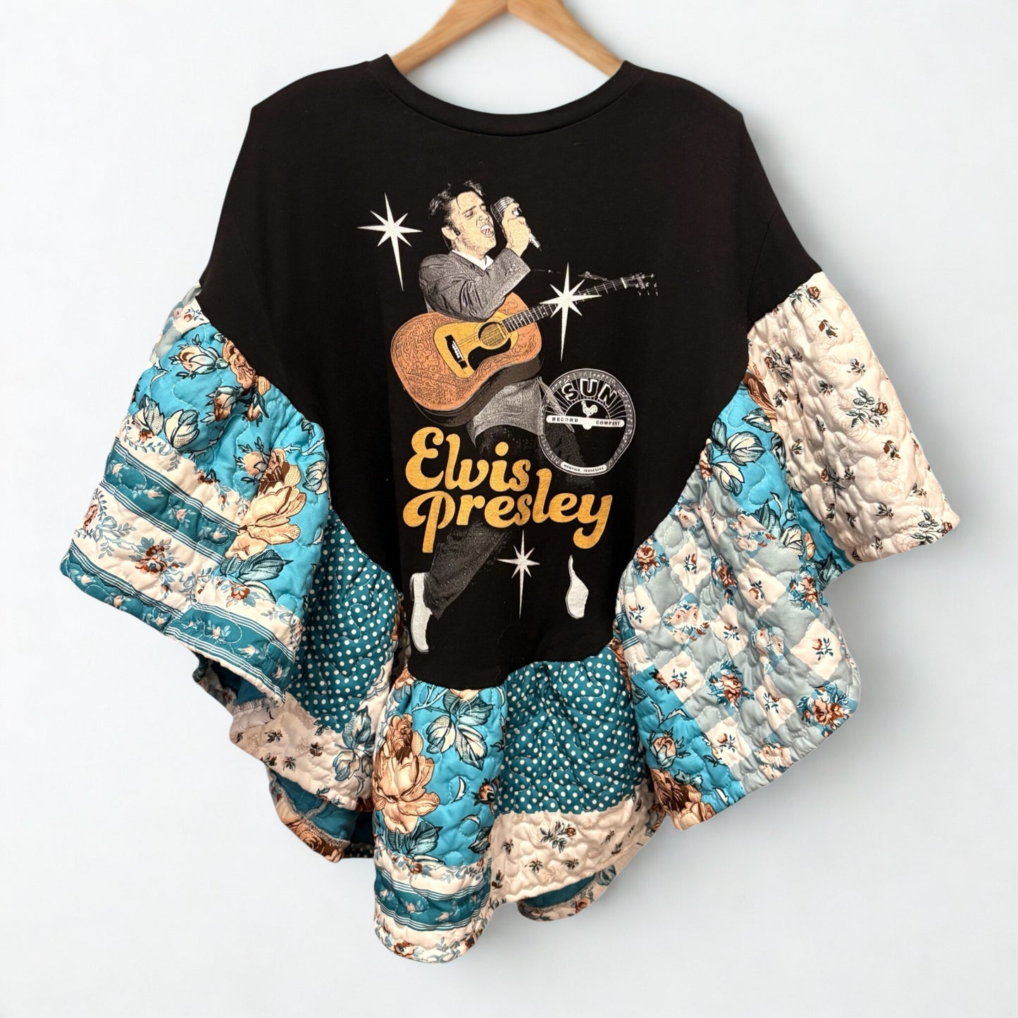 Elvis Quilted Rock Angel Poncho One Size Fits a Medium to XXL Oversized