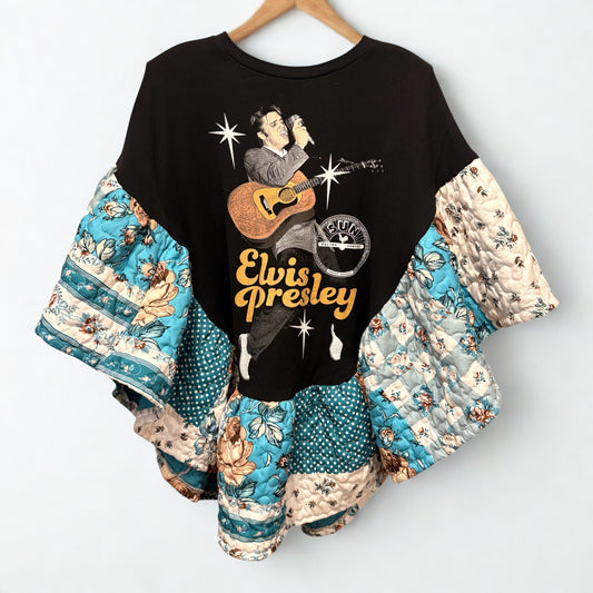 Elvis Quilted Rock Angel Poncho One Size Fits a Medium to XXL Oversized