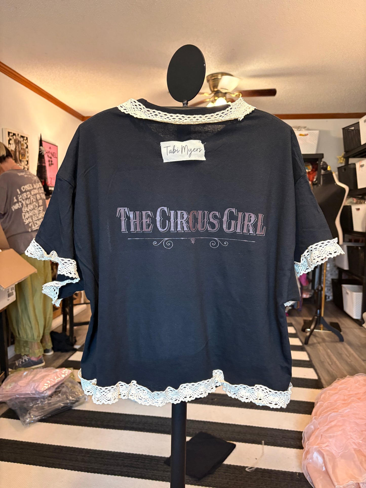 Circus Girl “Junk” Tee One Size Fits a Small to XXL SHORT Length Oversized Fit