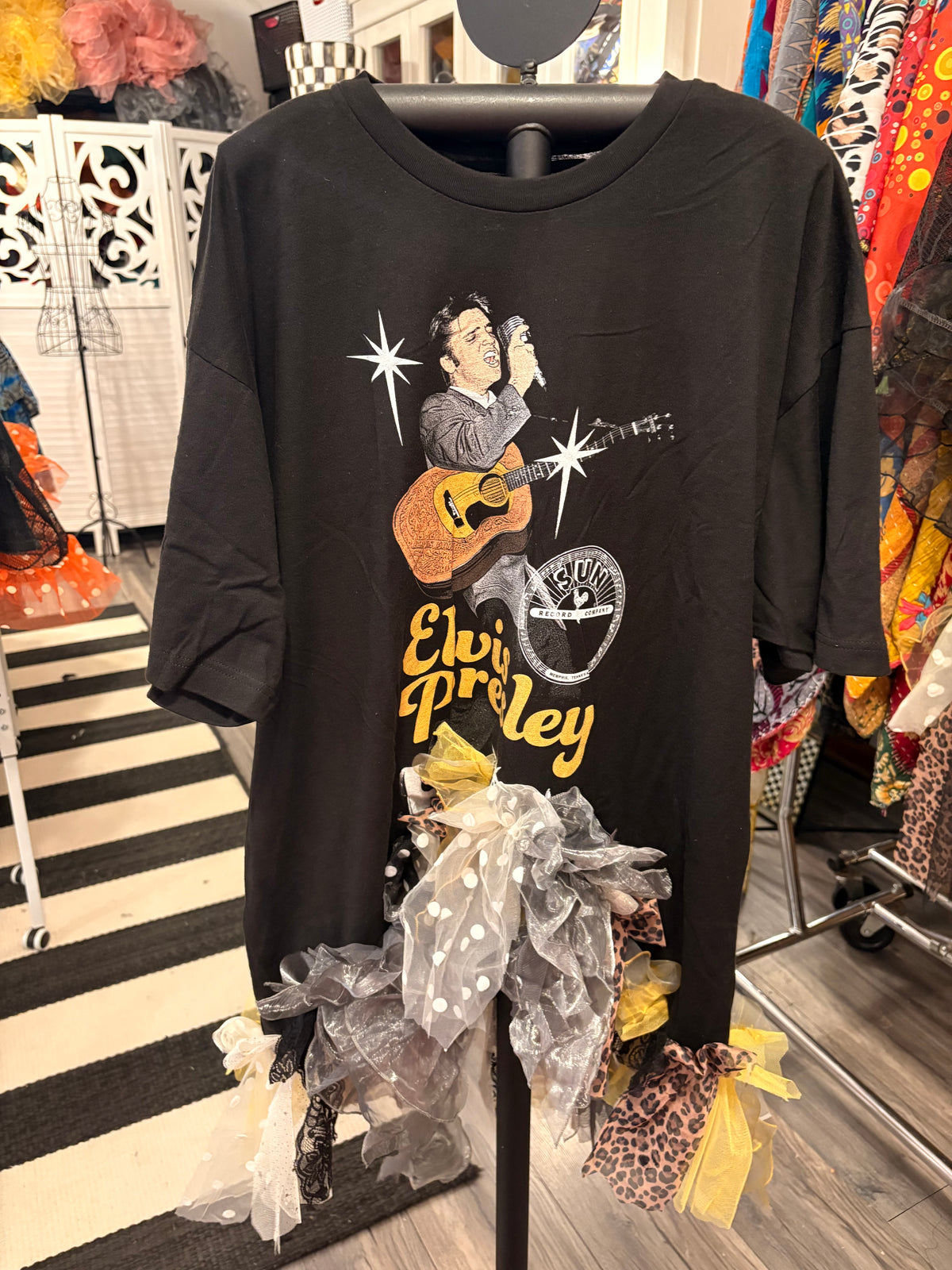Hunk of Burning Love Fringe Hi/Lo Tee One Size Fits Small to 3X